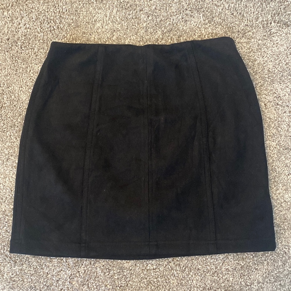 Black Suede Mini Skirt